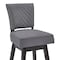 Armen Living Gia 26" Counter Height Swivel Gray Fabric and Espresso Wood Bar Stool LCGIBAESGR26 - alternate 3